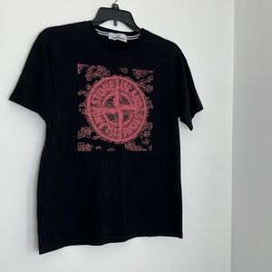 Stone Island black and pink t shirt